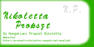 nikoletta propszt business card